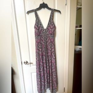 White pink and black maxi dress